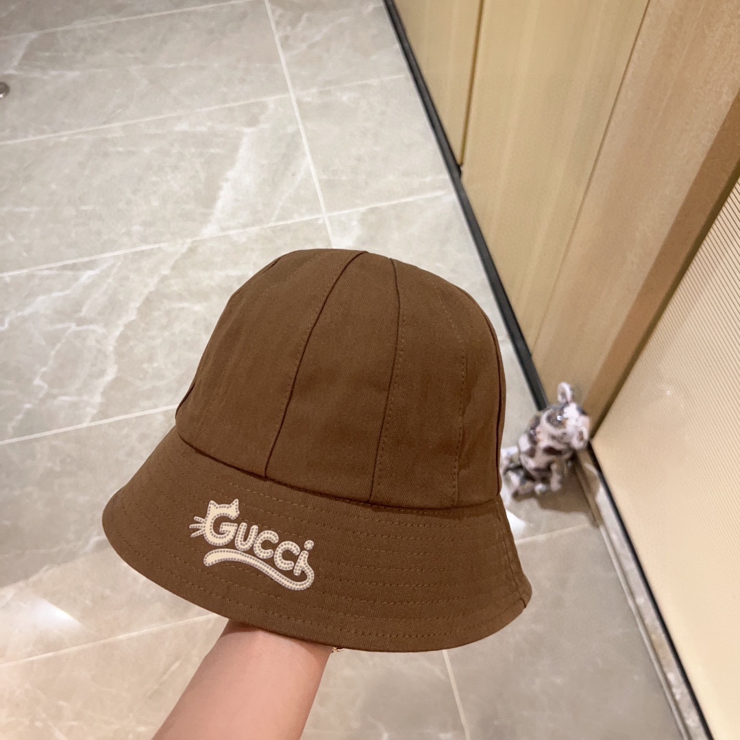 [Gucci Gucci] 2023 new dome playful bucket hat fisherman hat