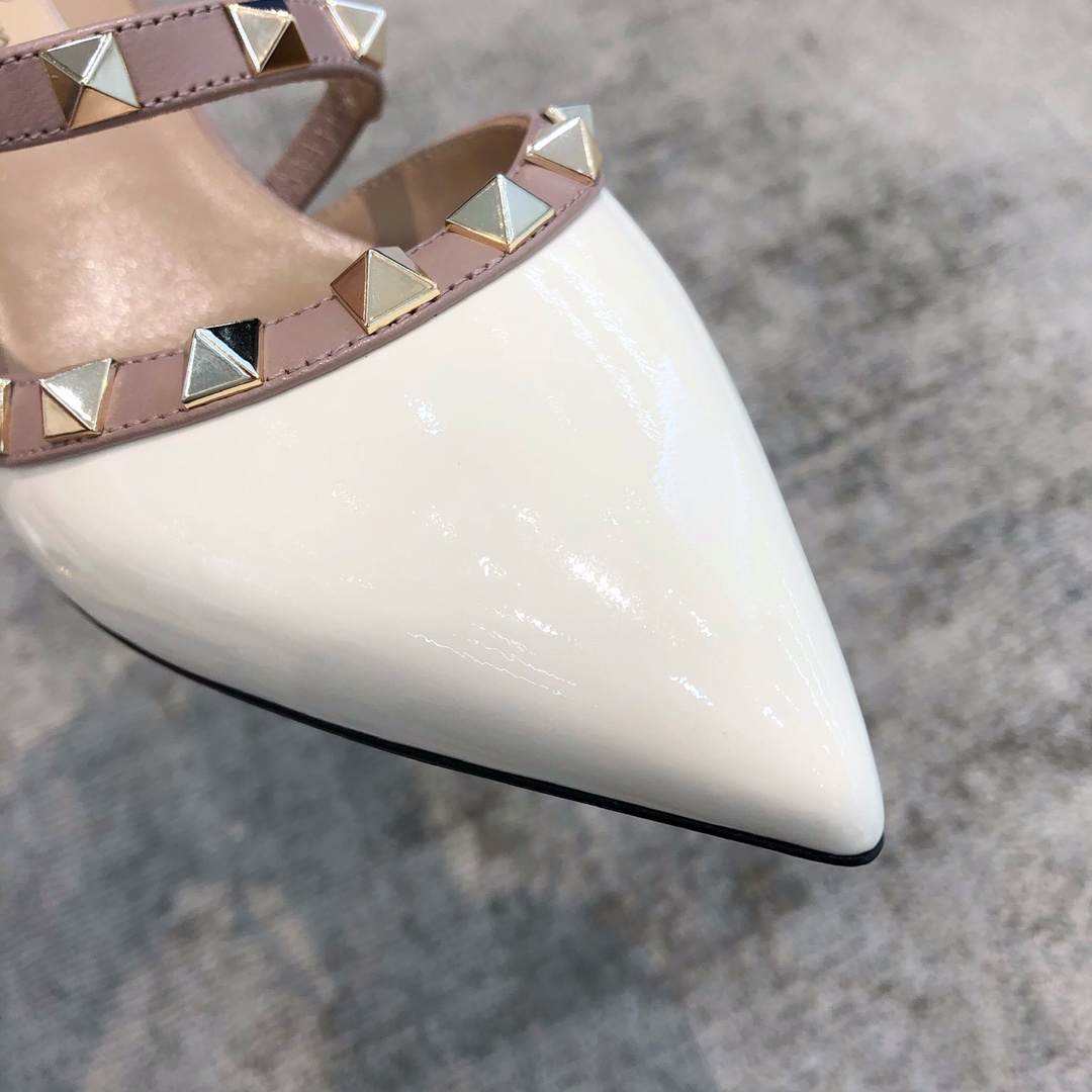 Valentino VT Collection One strap slant heel tow 6.5CM White
