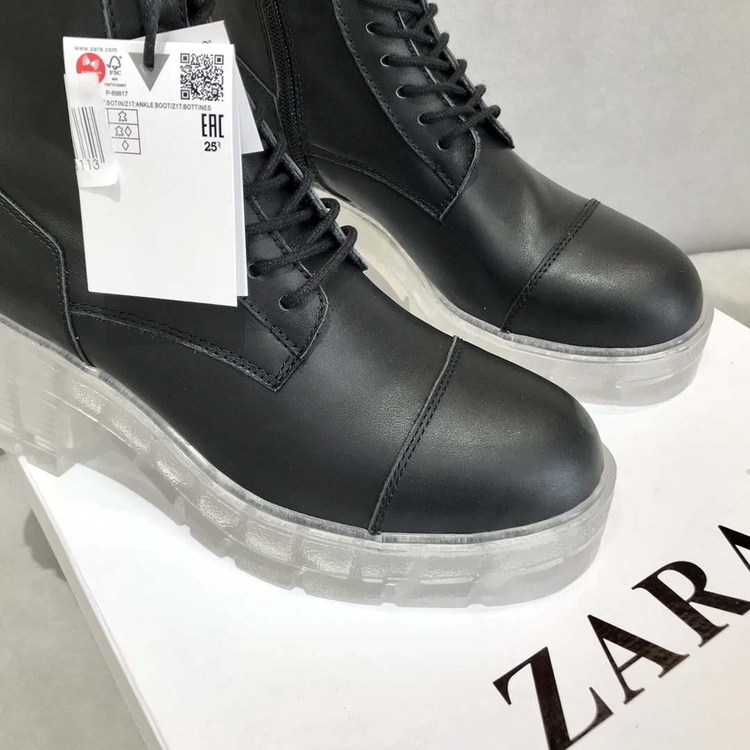 ZARA imported cowhide single-layer lining Martin boots