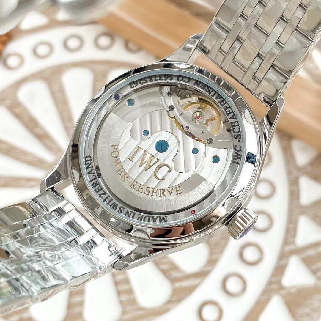 IWC- Fine men's watches Fully automatic mechanical movement, top 316 steel case and strap