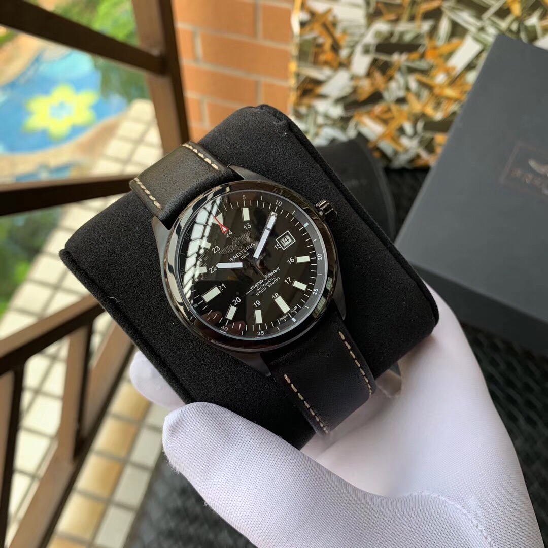 Breitling-Built-in Citizen 821A movement Sapphire scratch-resistant crystal Top layer calfskin strap