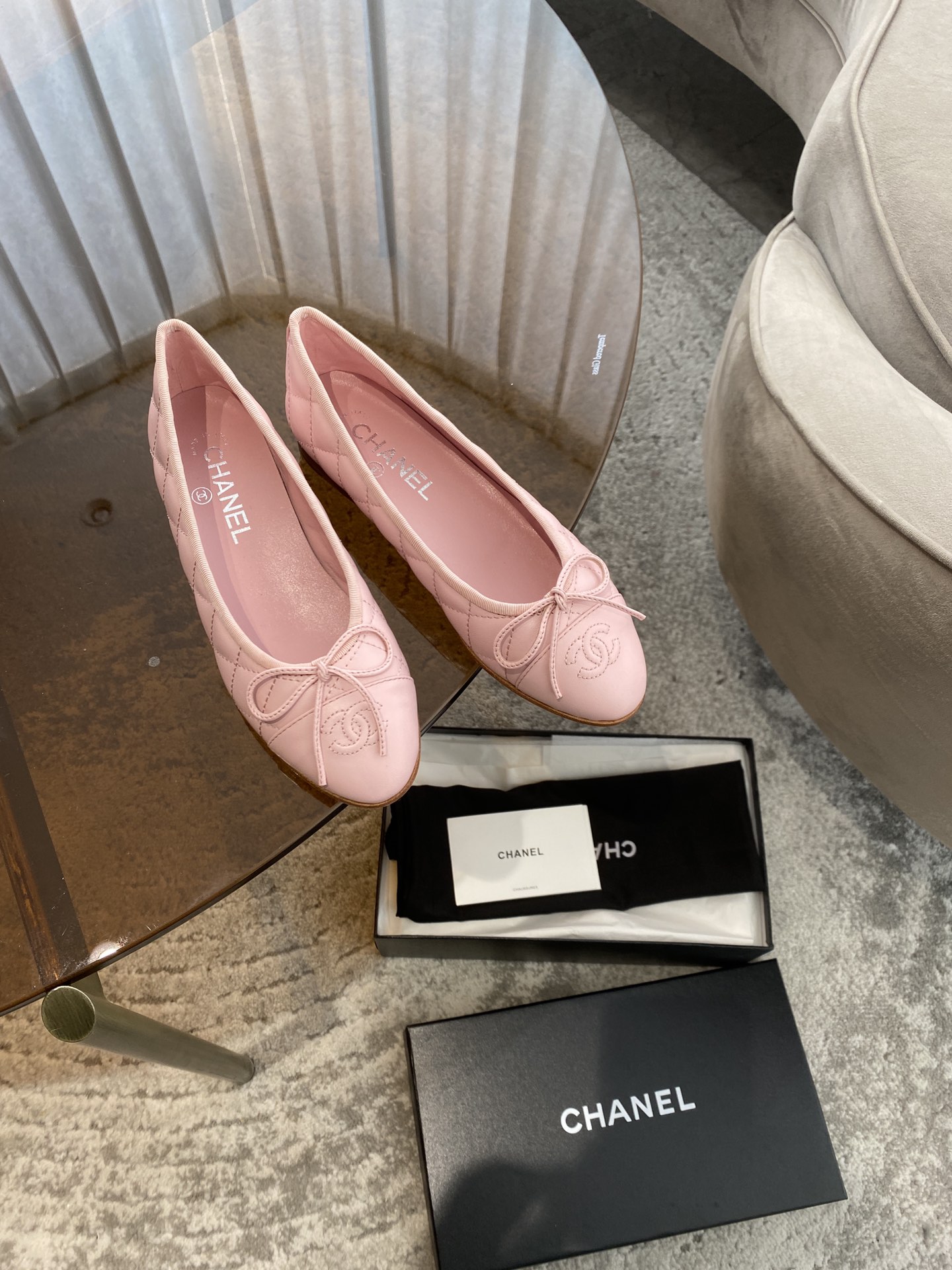 CHANEL ballerinas are timeless classics. Stay elegant Imported water-dyed sheepskin