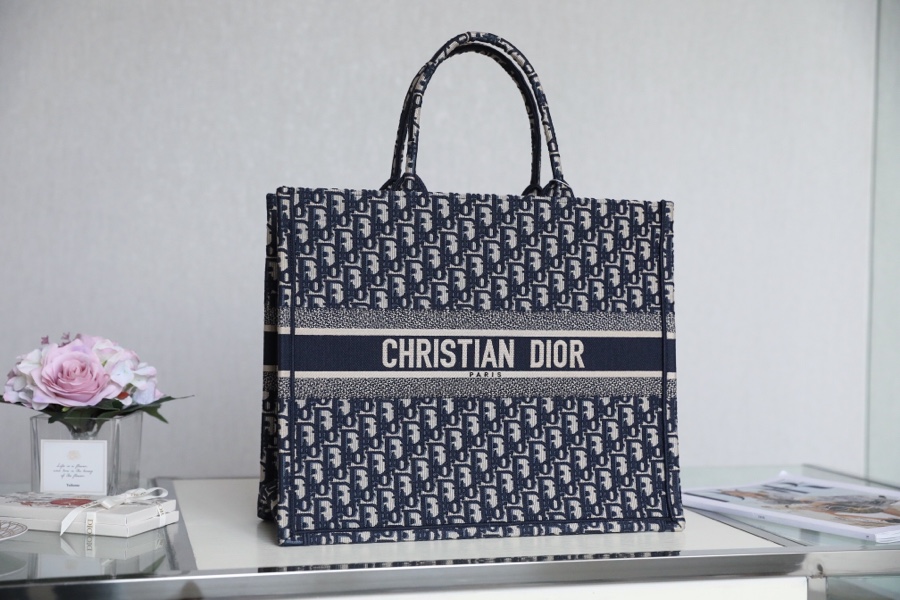 DIOR TOTE blue Oblique pattern