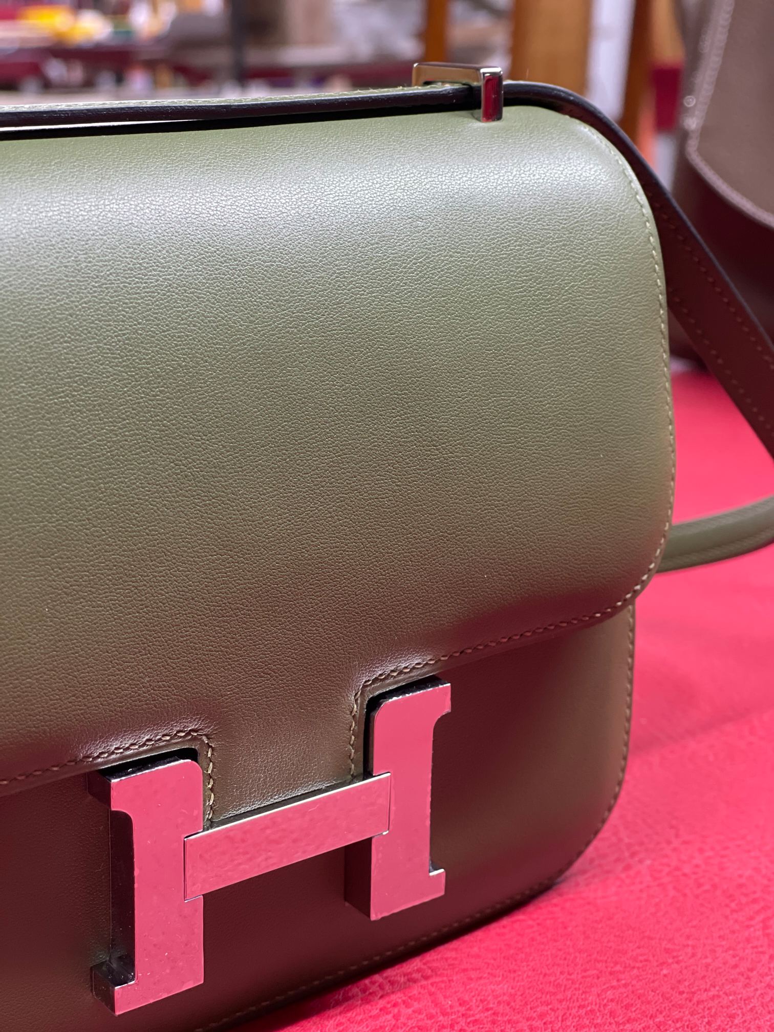 Kangkang 19 jungle green swift leather silver buckle