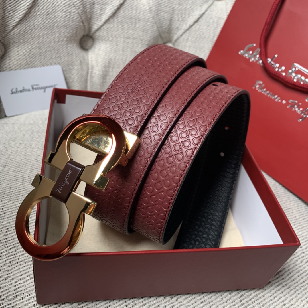 FERRAGAMO double-sided imported cowhide