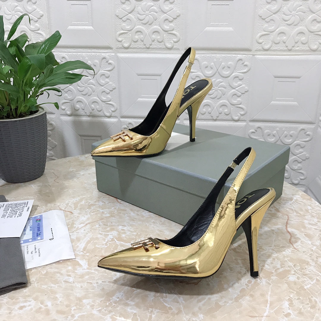 𝐓𝐎𝐌𝐅𝐎𝐑𝐃｜𝟐𝟎𝟐𝟑𝐒𝐒/𝐧𝐞𝐰 TOM high heeled bag toe sandals Original black leather outsole