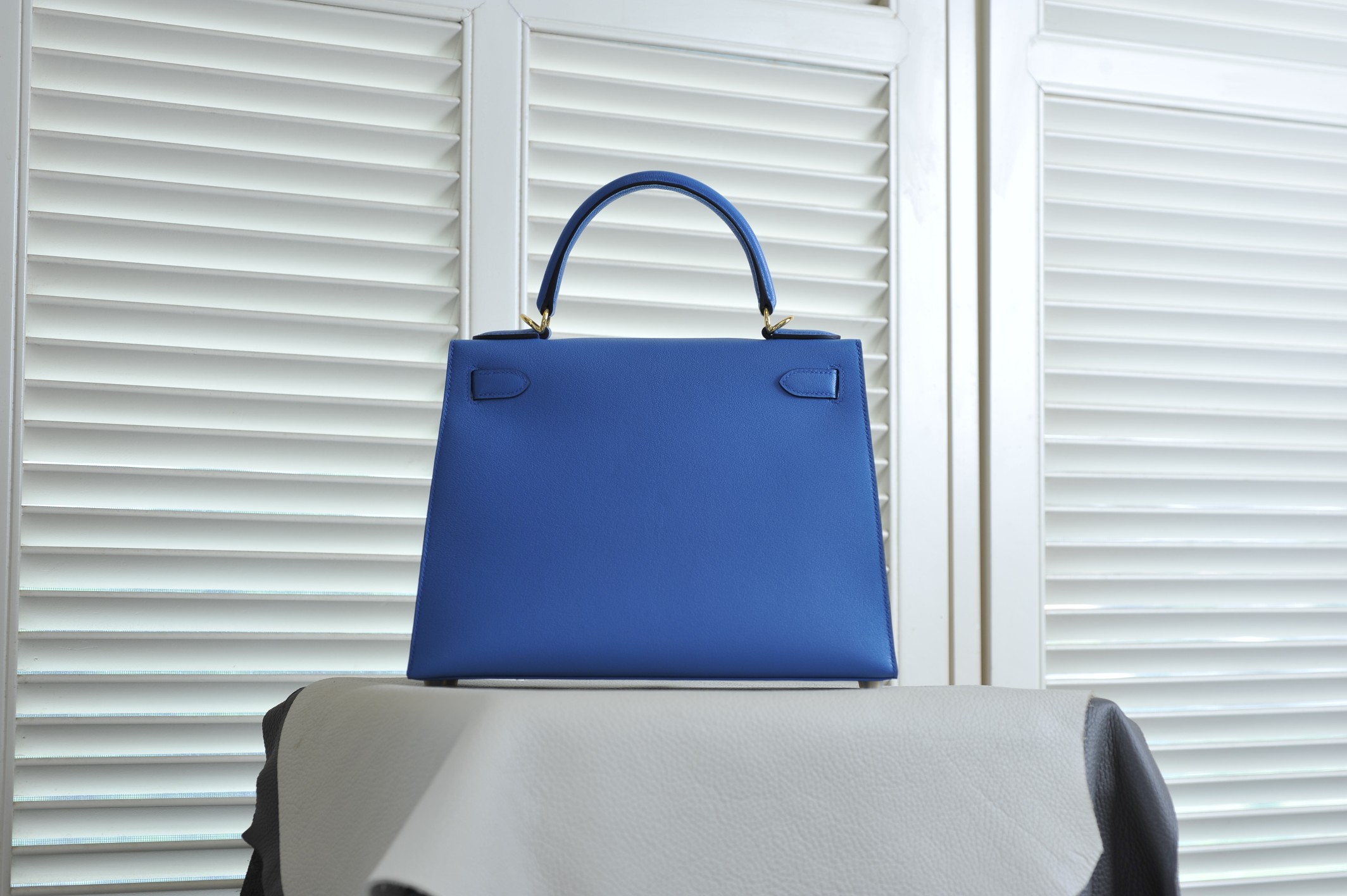 Kelly 25 Florida Blue Goatskin Gold Buckle