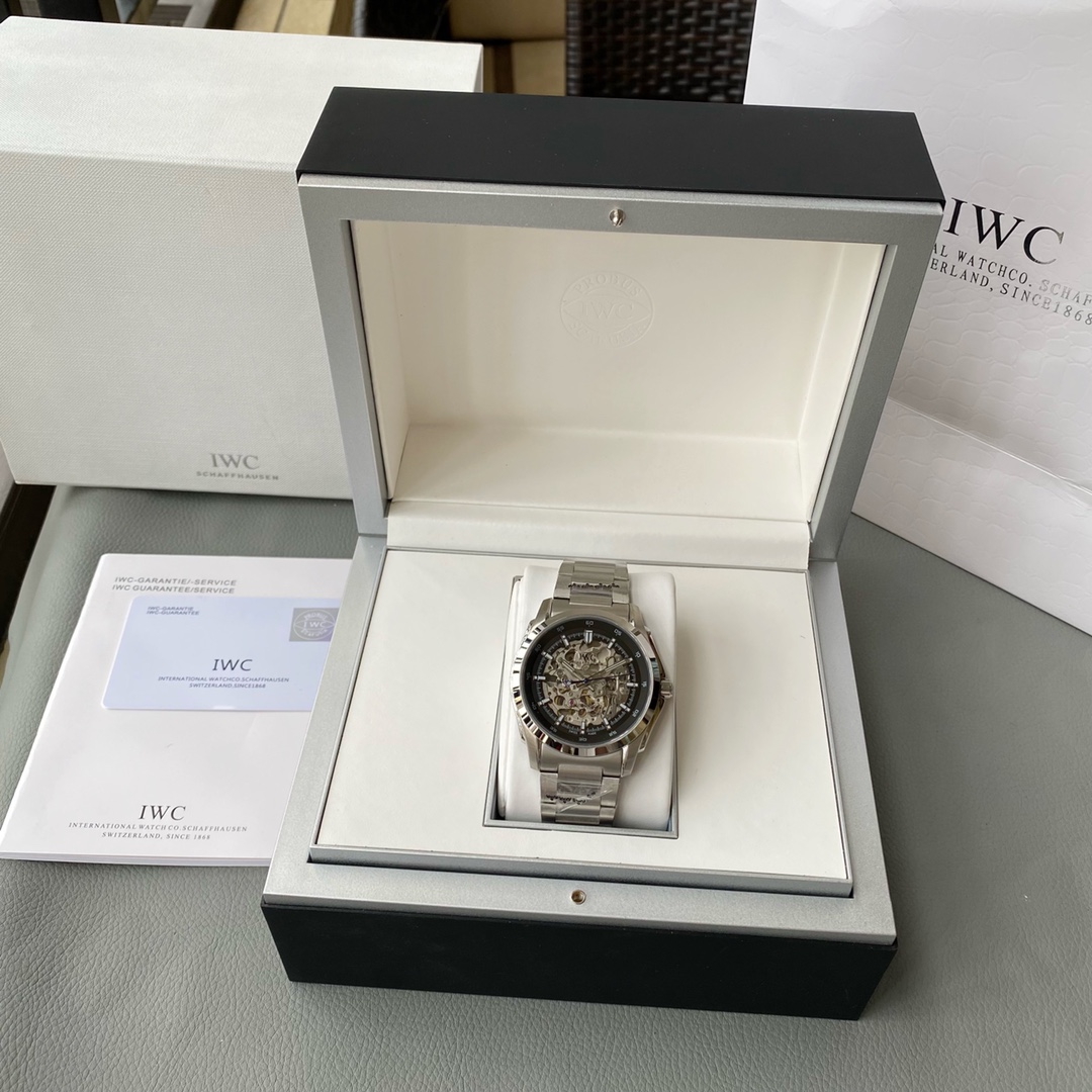 IWC- Simple three-hand skeleton men's boutique watch Automatic Japan Citizen 82S0 skeleton movement