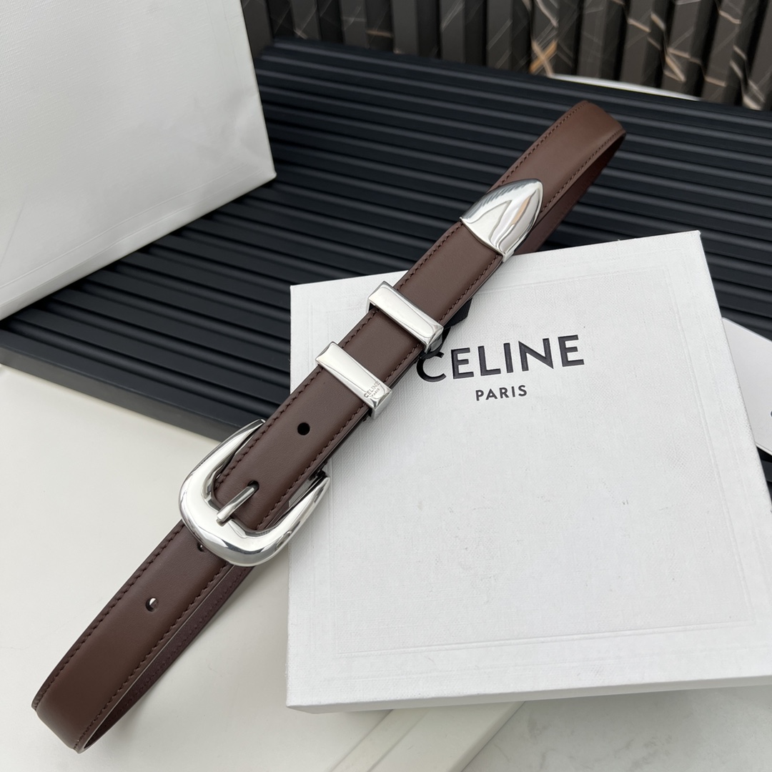 CELINE WESTERN medium belt in smooth calfskin
