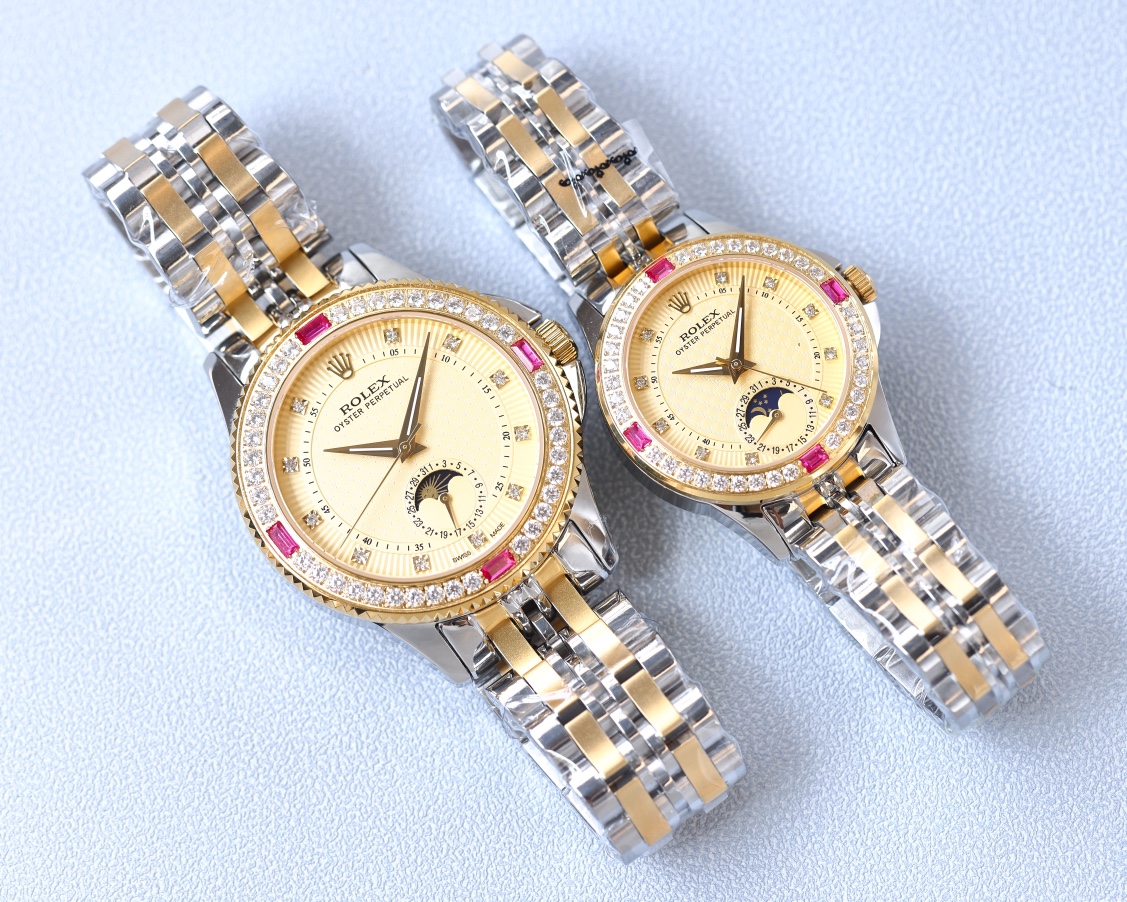 Rolex Classic Series Couple Mechanical Moon Phase Watches