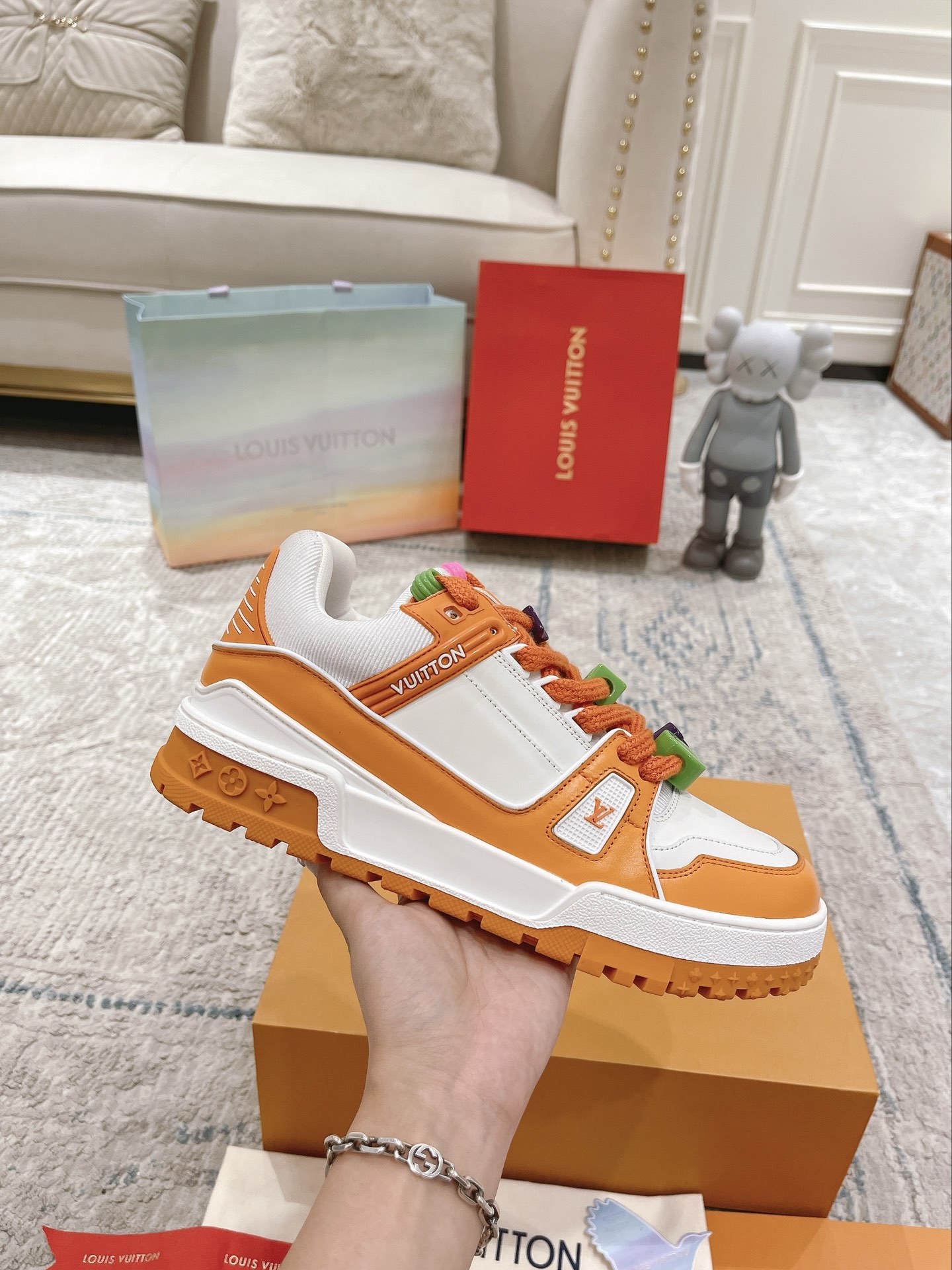 Louis Vuitton couple models DIY buckle sneakers sneakers