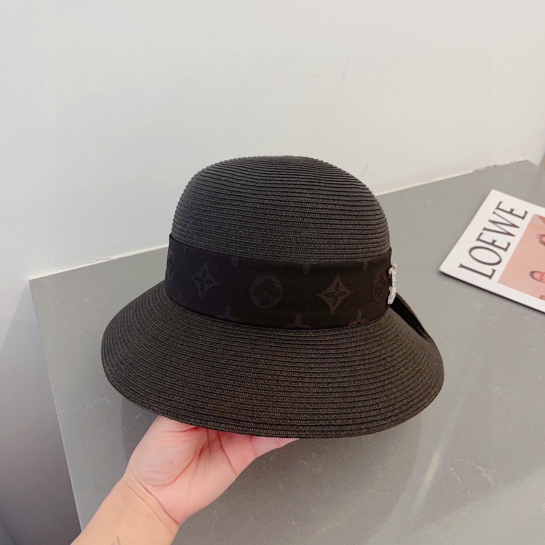 Louis Vuitton Straw Hat with Rolled Hem and Presbyopic Webbing