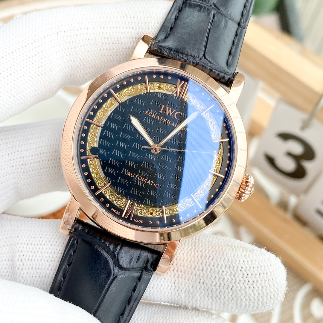 IWC- Fine men's watches Fully automatic mechanical movement, top 316 steel case and strap