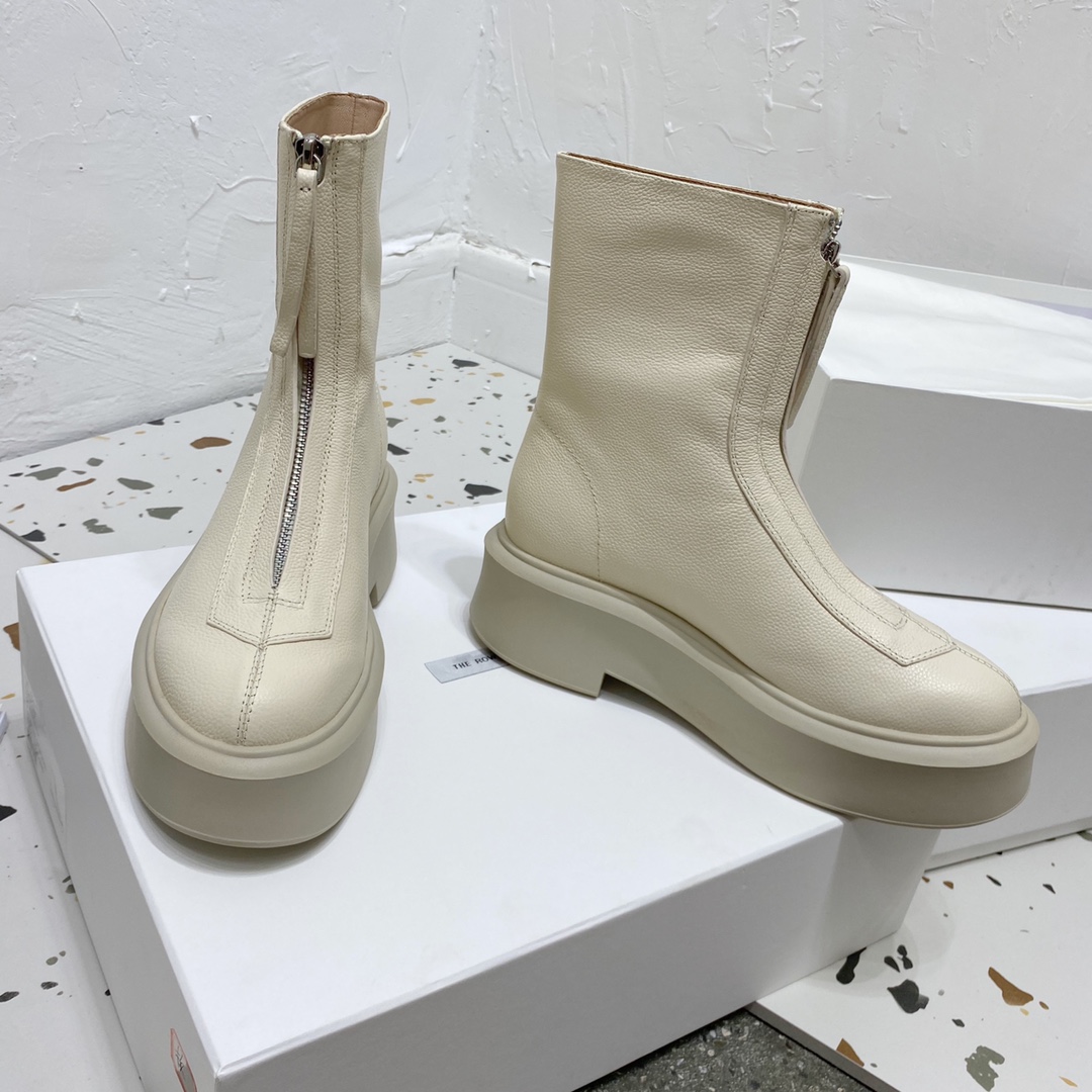 THE ROW - 2020 fall and winter classic thick-soled boots uppers original custom imported calfskin