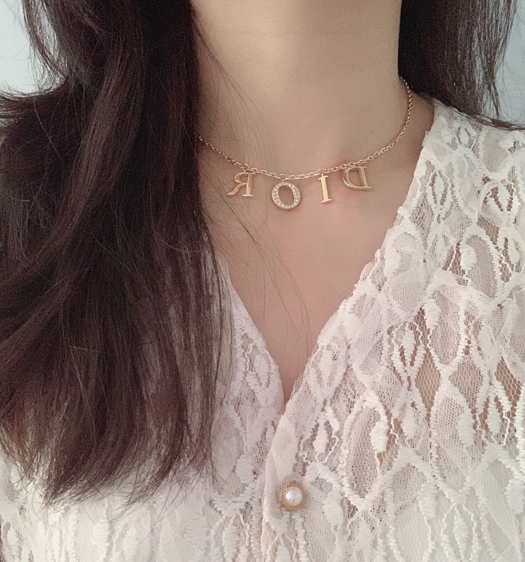 Dior letter 💎 necklace