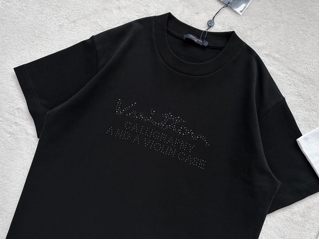 Louis Vuitton Heavy Industry Gradient Beaded Beaded Short Sleeve T