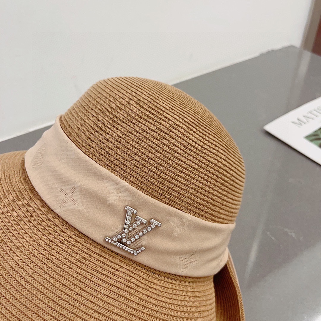 Louis Vuitton Straw Hat with Rolled Hem and Presbyopic Webbing