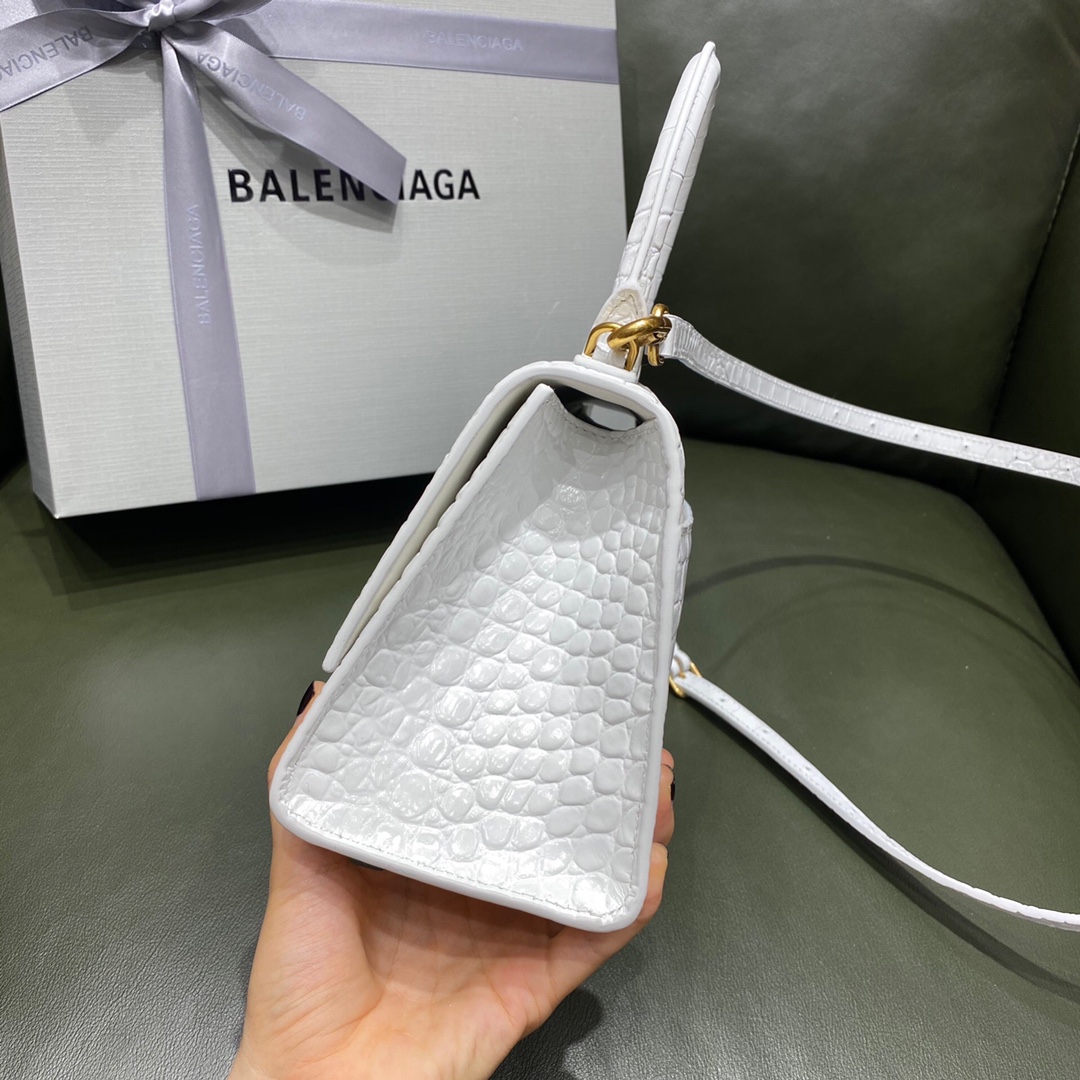 BALENCIAGA 𝐇𝐨𝐮𝐫𝐠𝐥𝐚𝐬𝐬𝐬 𝐒 crocodile-textured cowhide