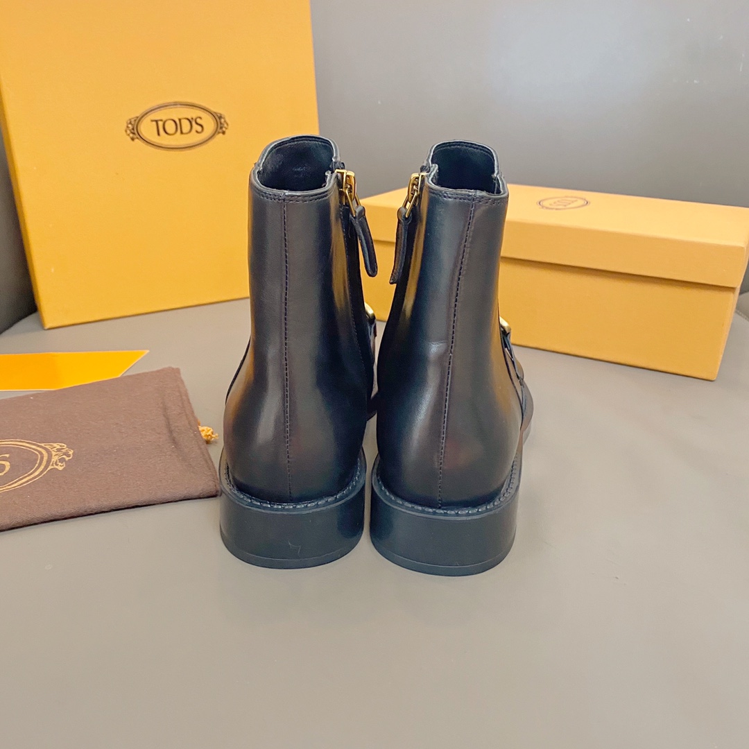 TOD'S 𝙏𝙊𝘿𝙎 Todds 2020 autumn and winter new short boots ✔️ metal buckle short boots import open edge bead cowhide