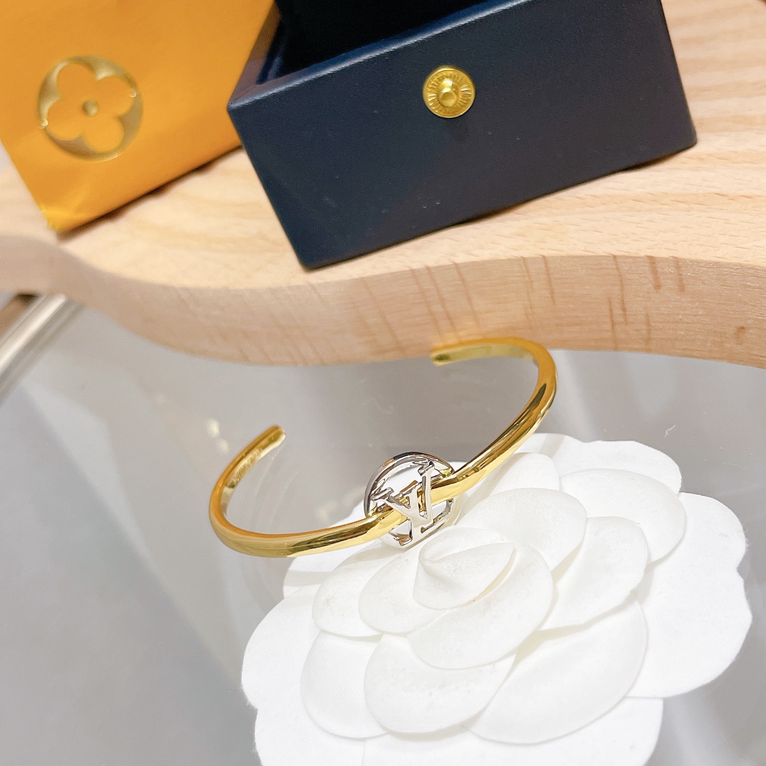 Louis Vuitton gold and silver two-tone monogram bracelet