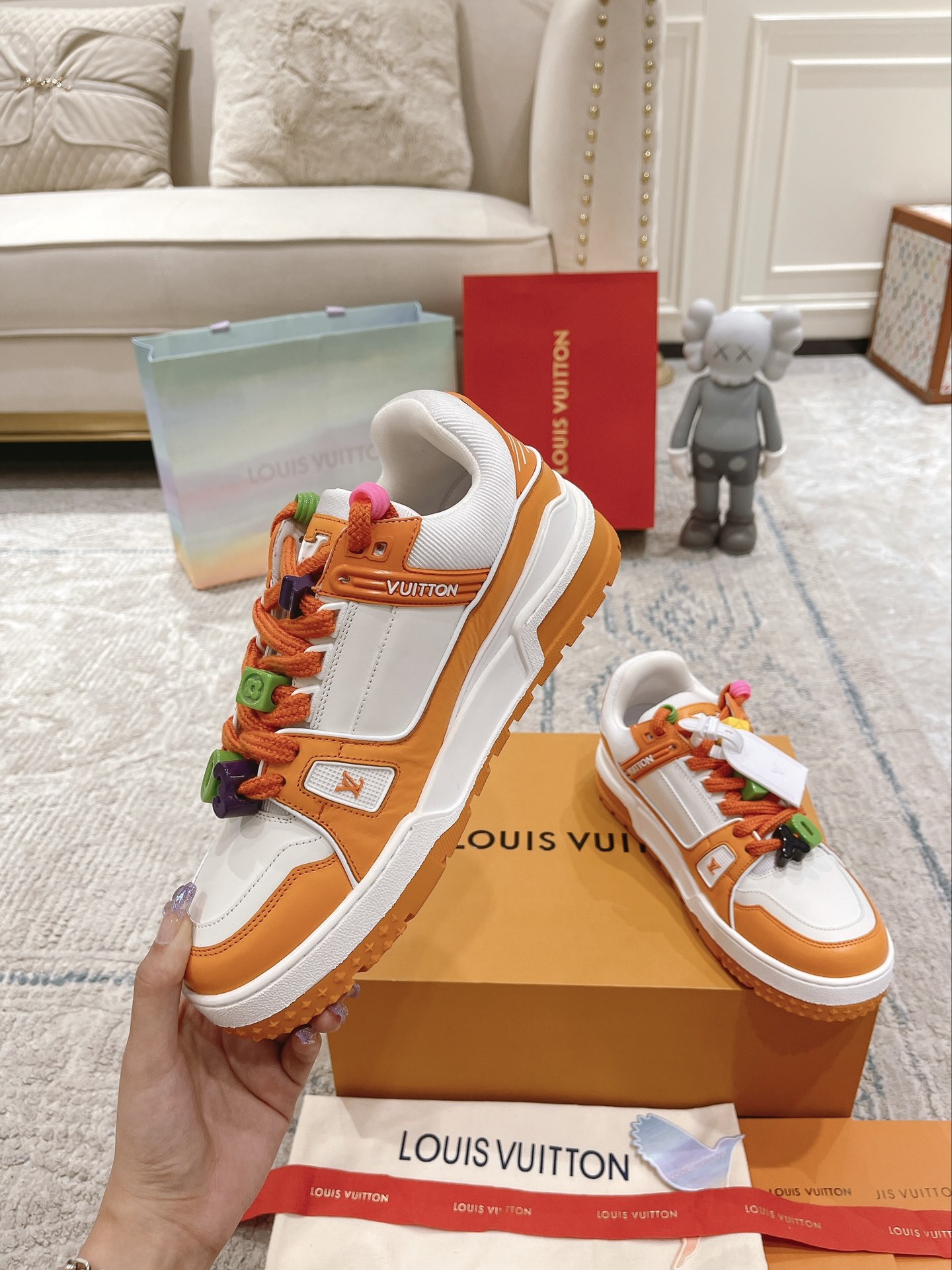 Louis Vuitton couple models DIY buckle sneakers sneakers