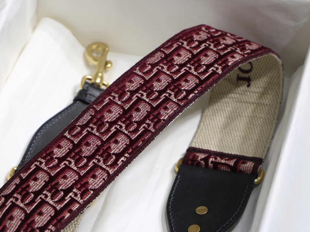 Dior date red D Oblique velvet shoulder strap