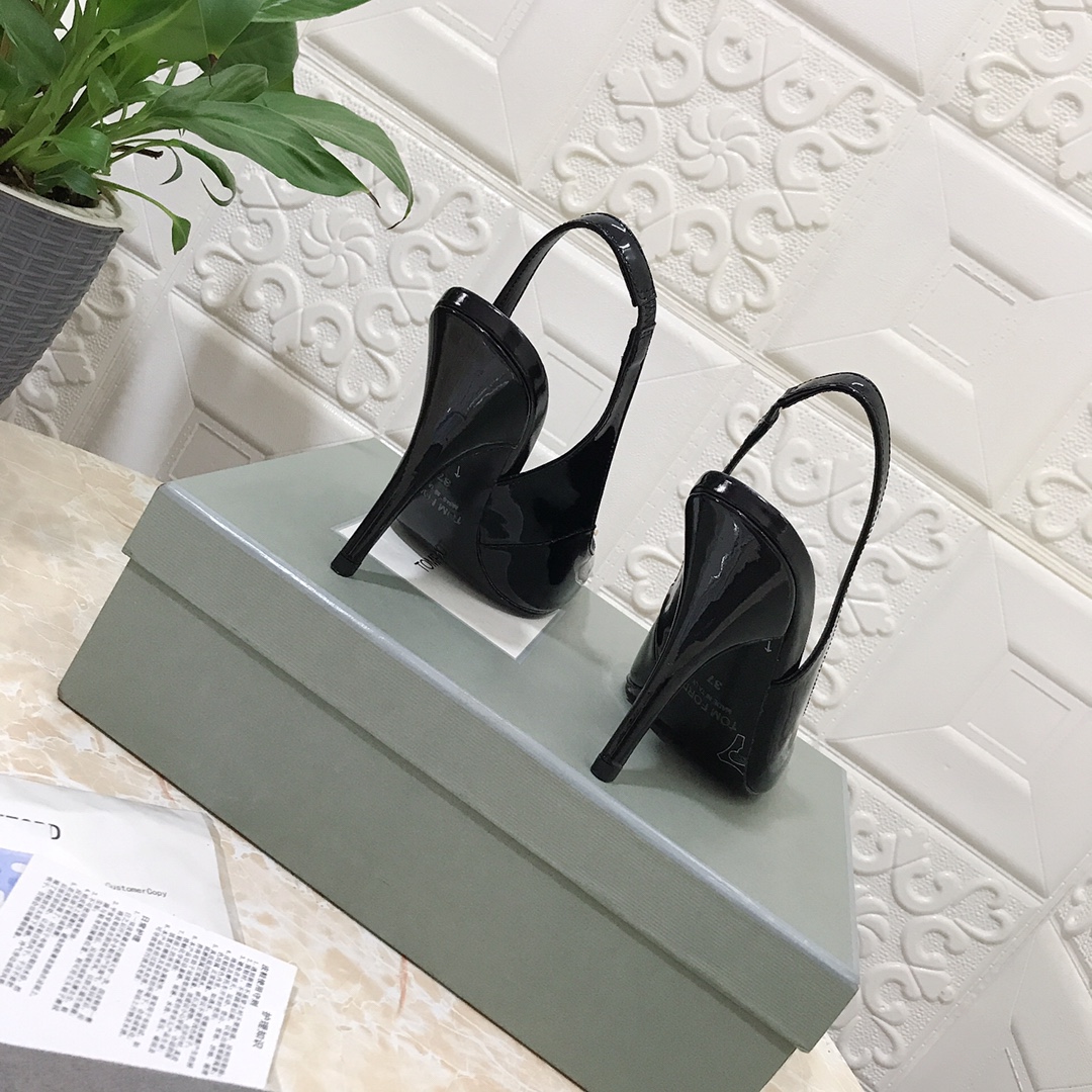 𝐓𝐎𝐌𝐅𝐎𝐑𝐃｜𝟐𝟎𝟐𝟑𝐒𝐒/𝐧𝐞𝐰 TOM high heeled bag toe sandals Original black leather outsole