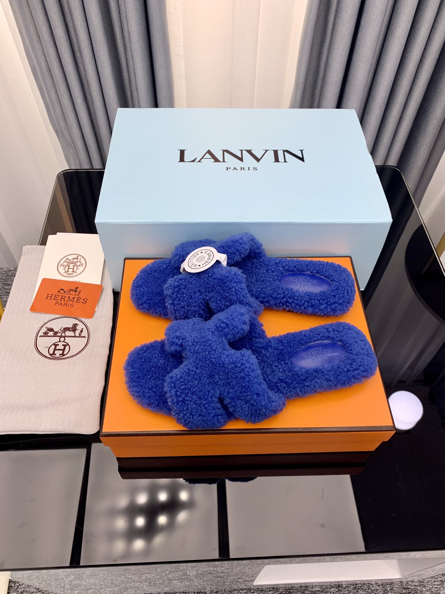 Hermes Autumn and Winter Flat Fur Drags