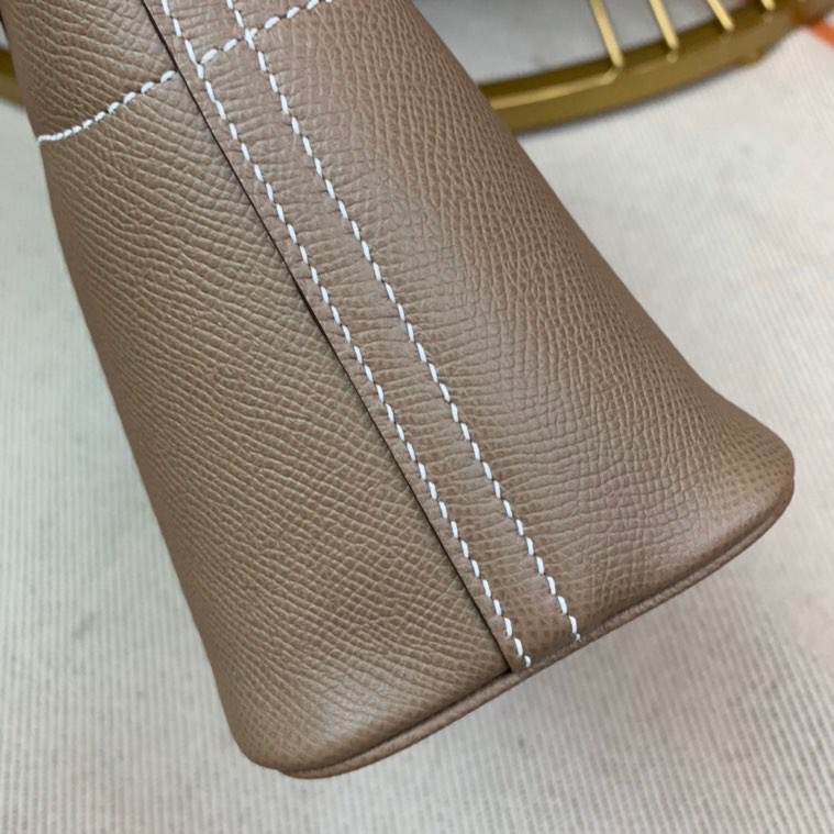 Bolide 27cm Imported original Epsom leather Half hand waxed stitching Elephant gray Silver buckle