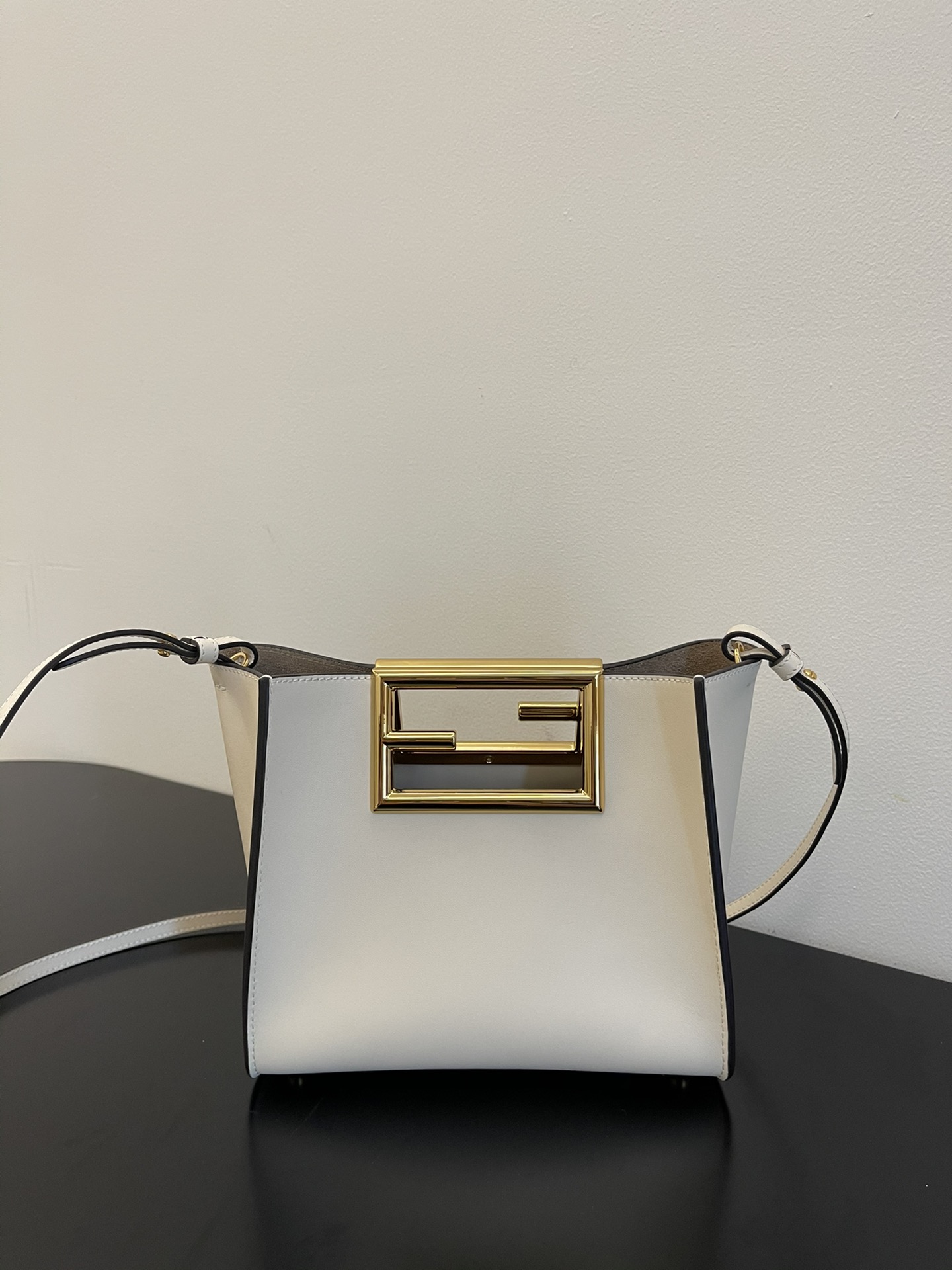 FENDI small beige Way new double F buckle handbag
