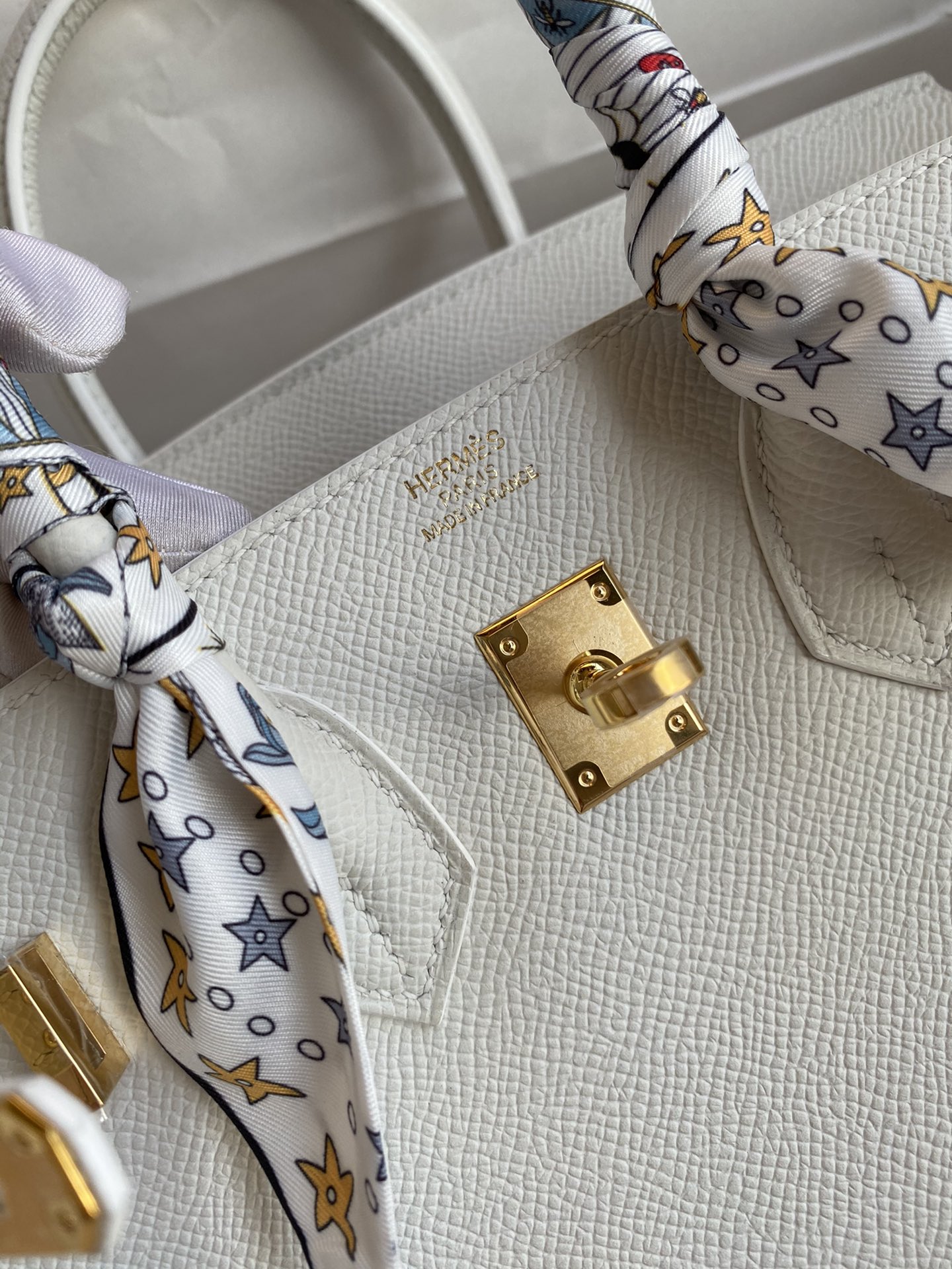 Birkin 25cm Epsom Leather Pure White Gold Buckle