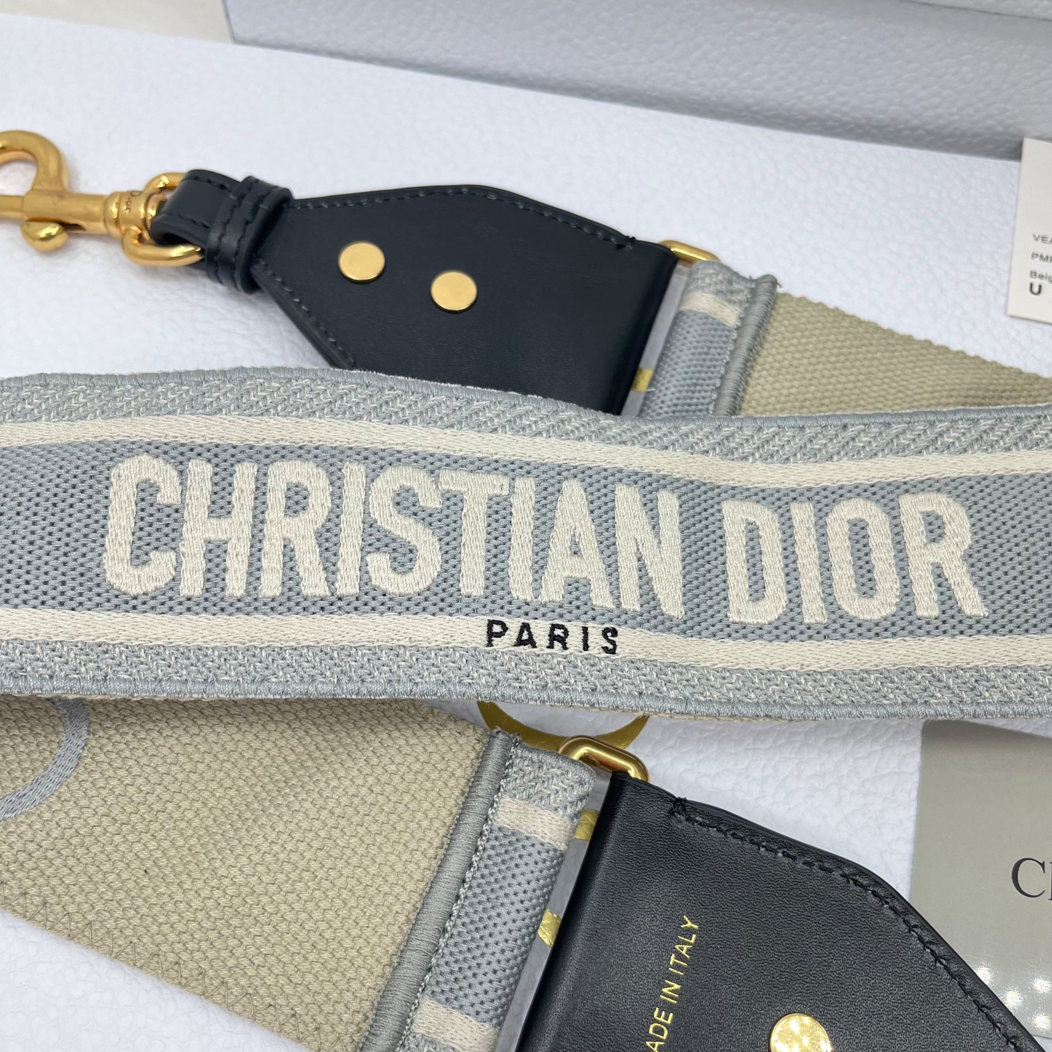 Dior Monogram Grey Shoulder Strap