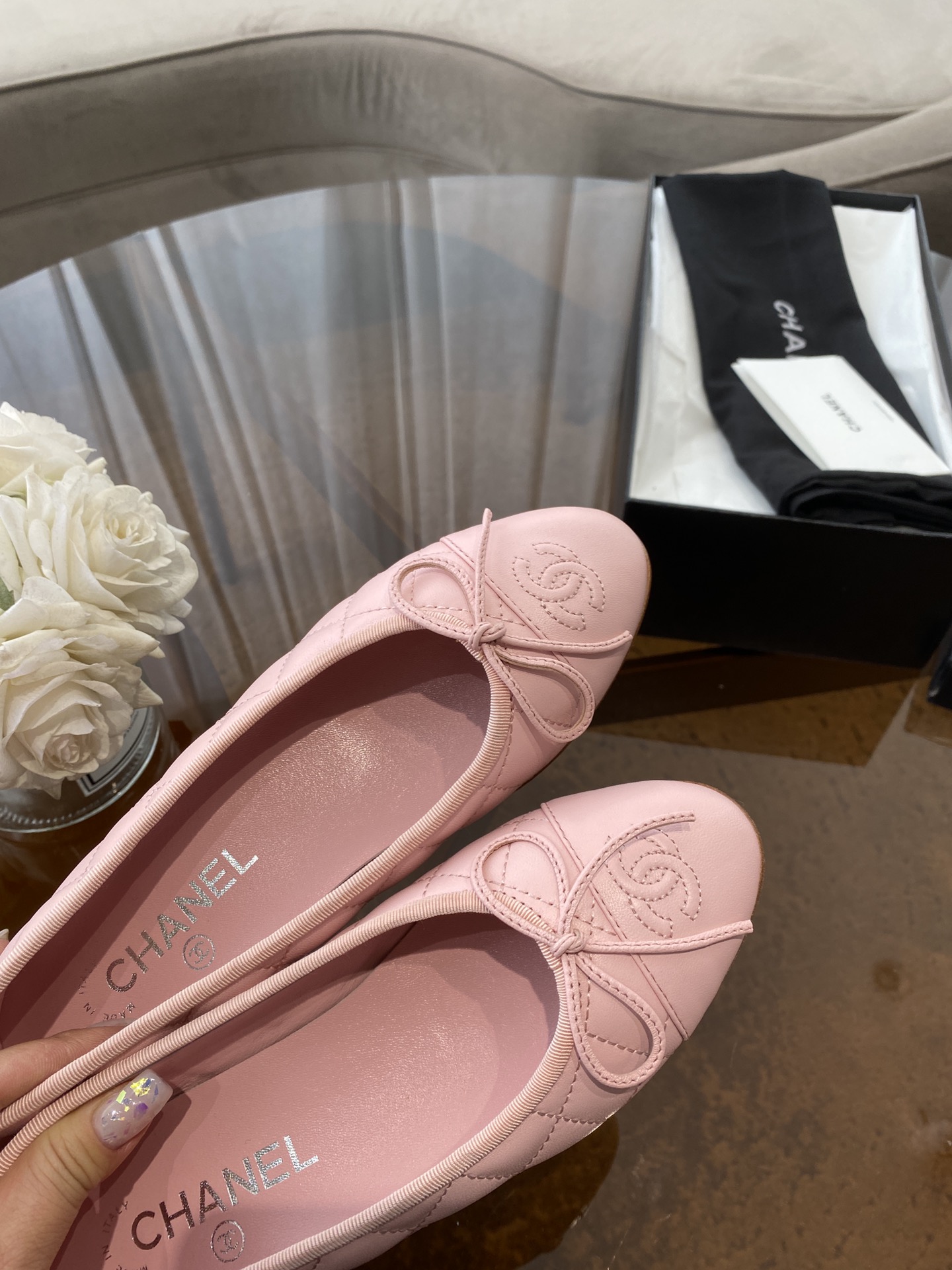 CHANEL ballet shoes Imported custom leather Italy imported leather outsole
