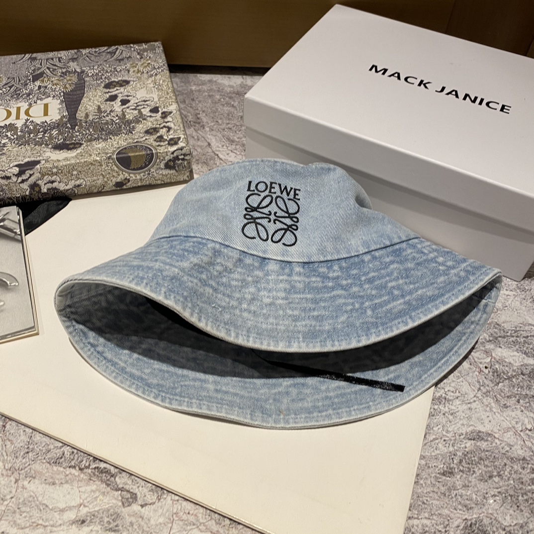 [Loewe Luo Yiwei] 2023 new denim old fisherman hat