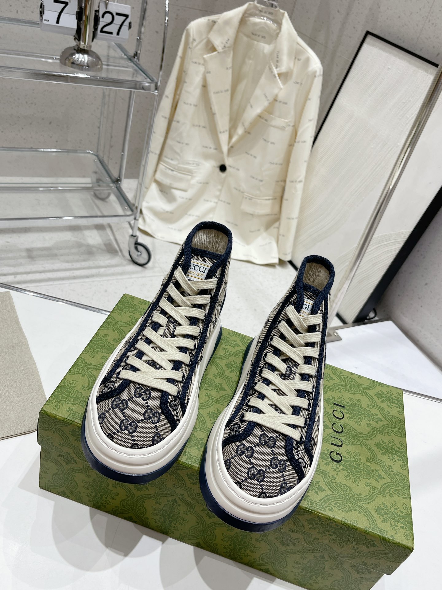 Gucci Explosive Presbyopia Canvas Casual Platform Shoes