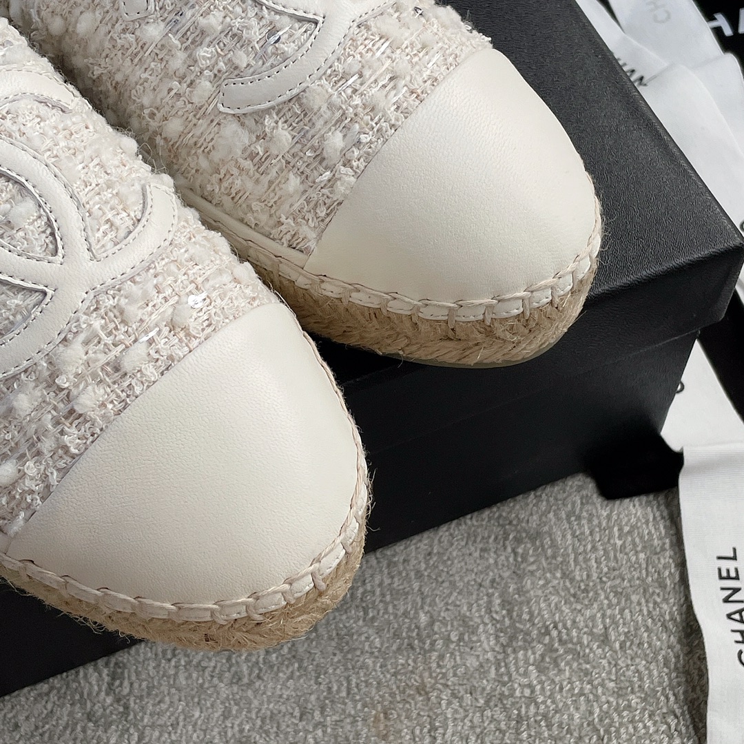 CHANEL fisherman shoes custom mixed sheepskin imported leather embryo leather upper soft inner cushion sheepskin