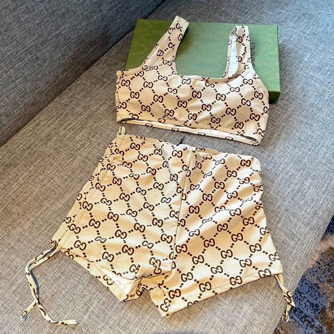 Gucci two-piece letter swimsuit