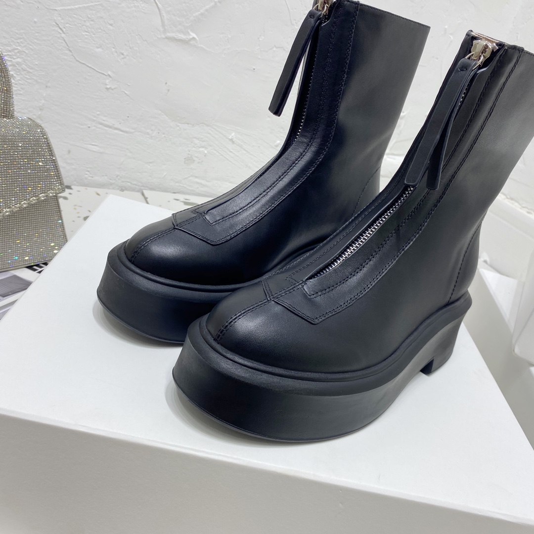 THE ROW - 2020 fall and winter classic thick-soled boots uppers original custom imported calfskin