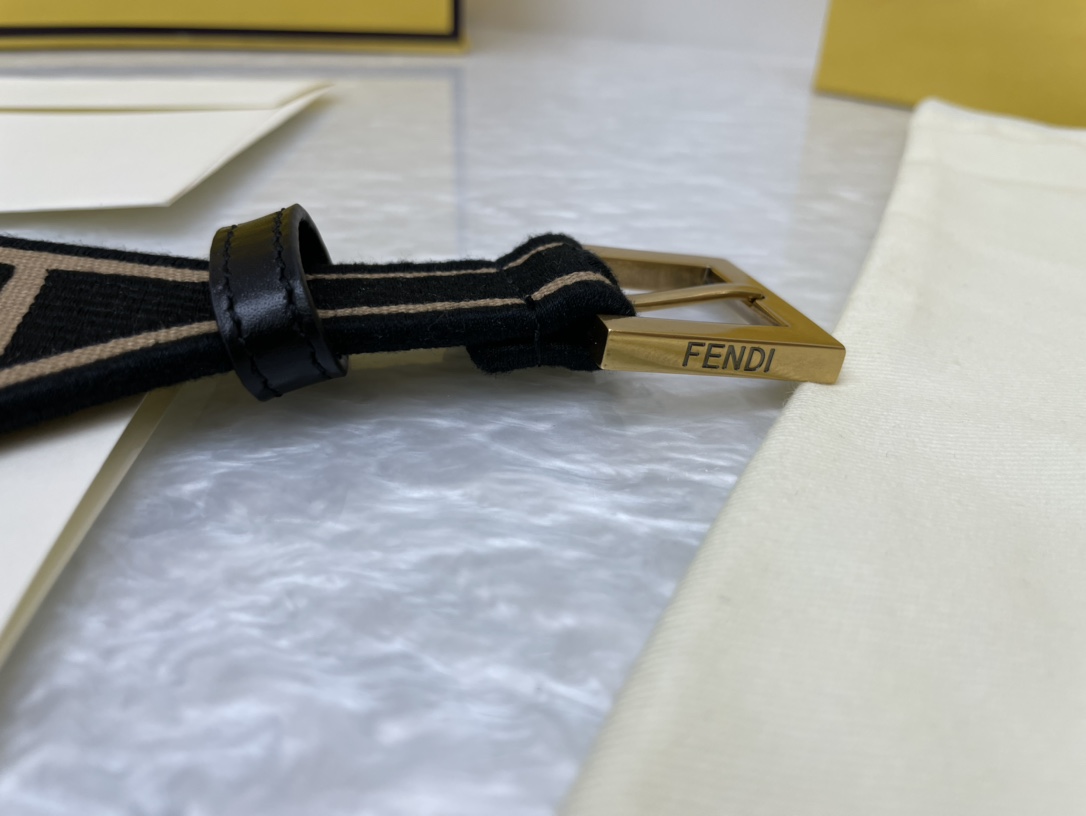 FENDI new embroidery    belt βοΈFF pattern wide belt