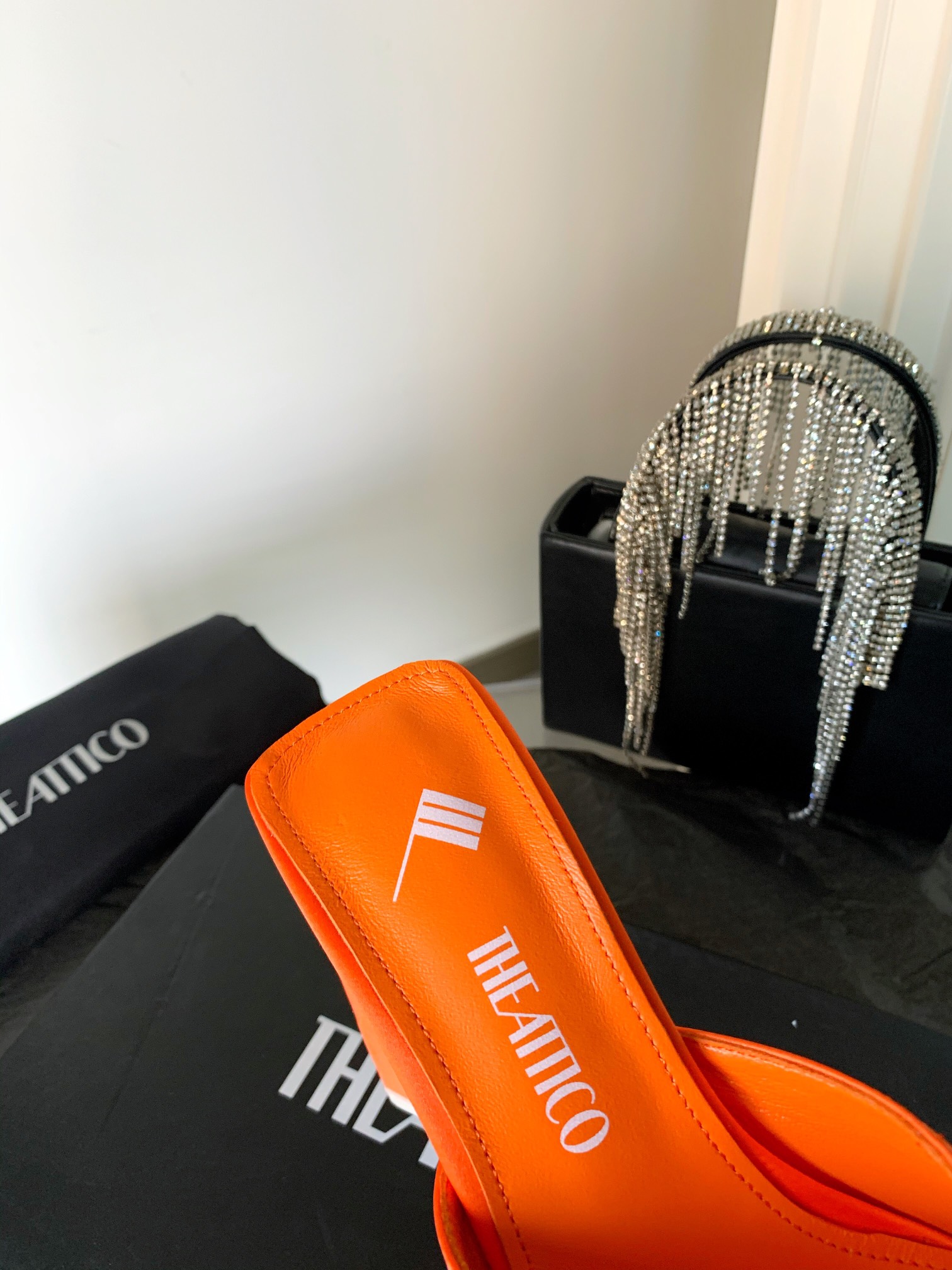 THE ATTICO | 𝟐𝟎𝟐𝟏/𝐒𝐒 𝐧𝐞𝐰 The attico triangle heel sandals lined with sheepskin leather genuine leather outsole