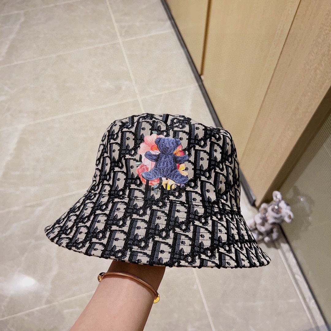 [DIOR Dior] 2023 spring and summer classic old flower fisherman hat
