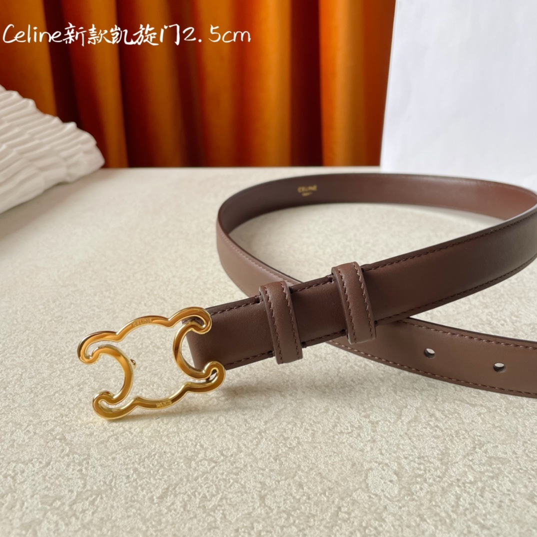 CELINE new leather Arc de Triomphe buckle ladies belt