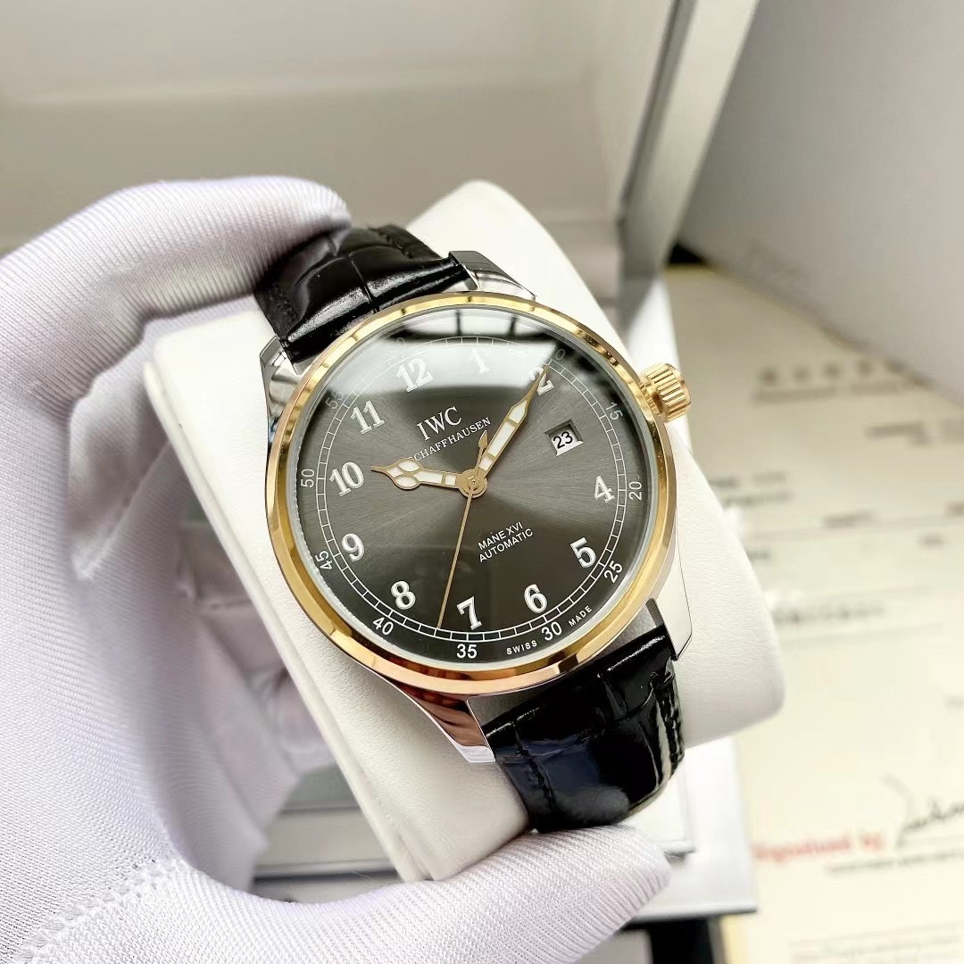 IWC- Fine men's watches Fully automatic mechanical movement, top 316 steel case and strap