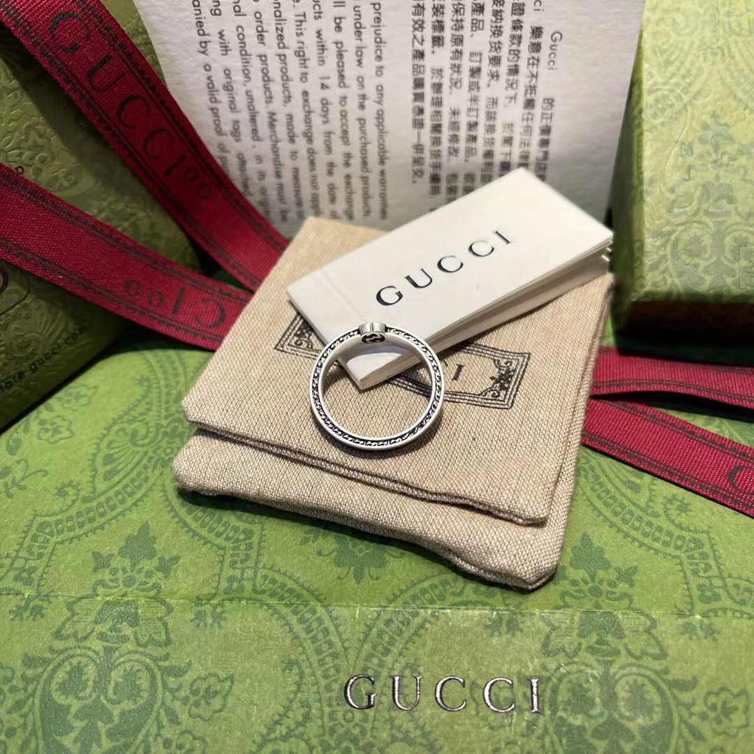 𝐆𝐮𝐜𝐜𝐢 Black Marble Wide Narrow Couple Matching Ring