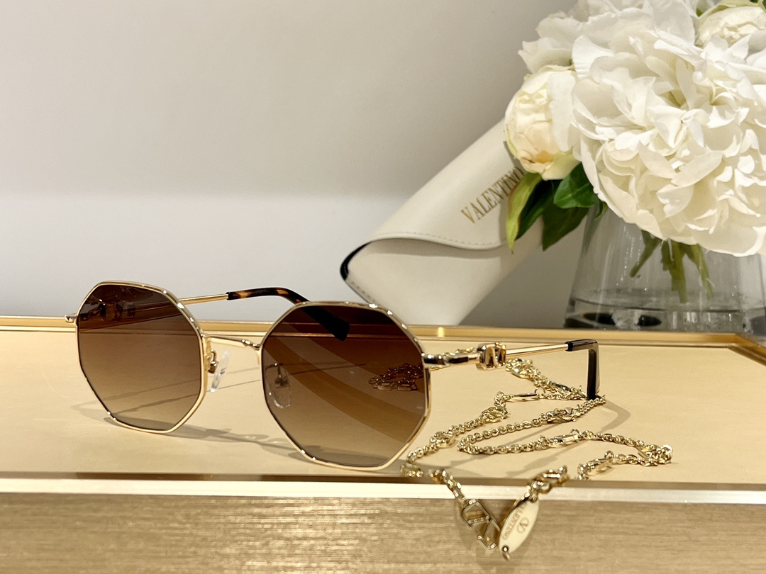 Valentino VA2040 Vintage Small Frame Chain Sunglasses