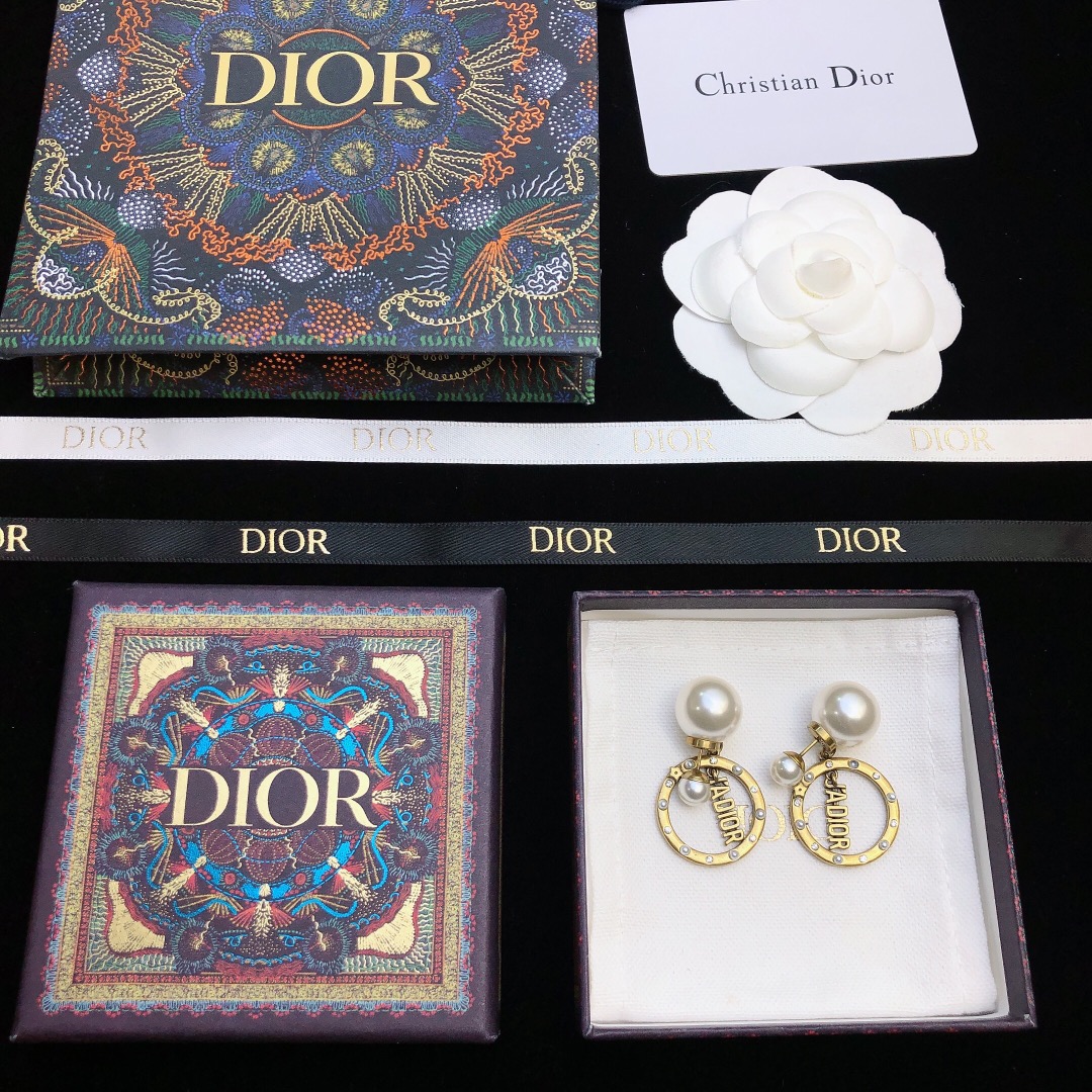 Dior Circle CD Stud Earrings