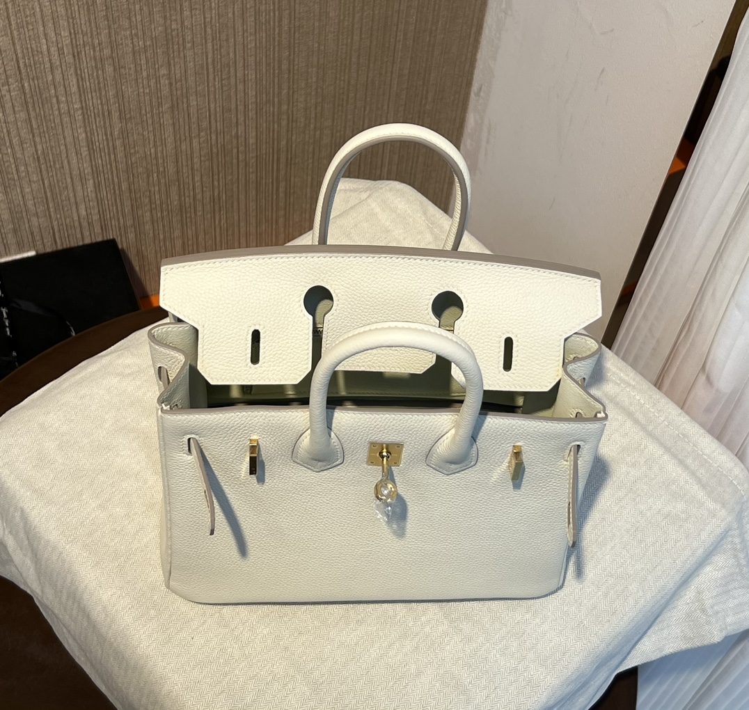 birkin25 import togo mushroom white gold buckle silver buckle all handmade