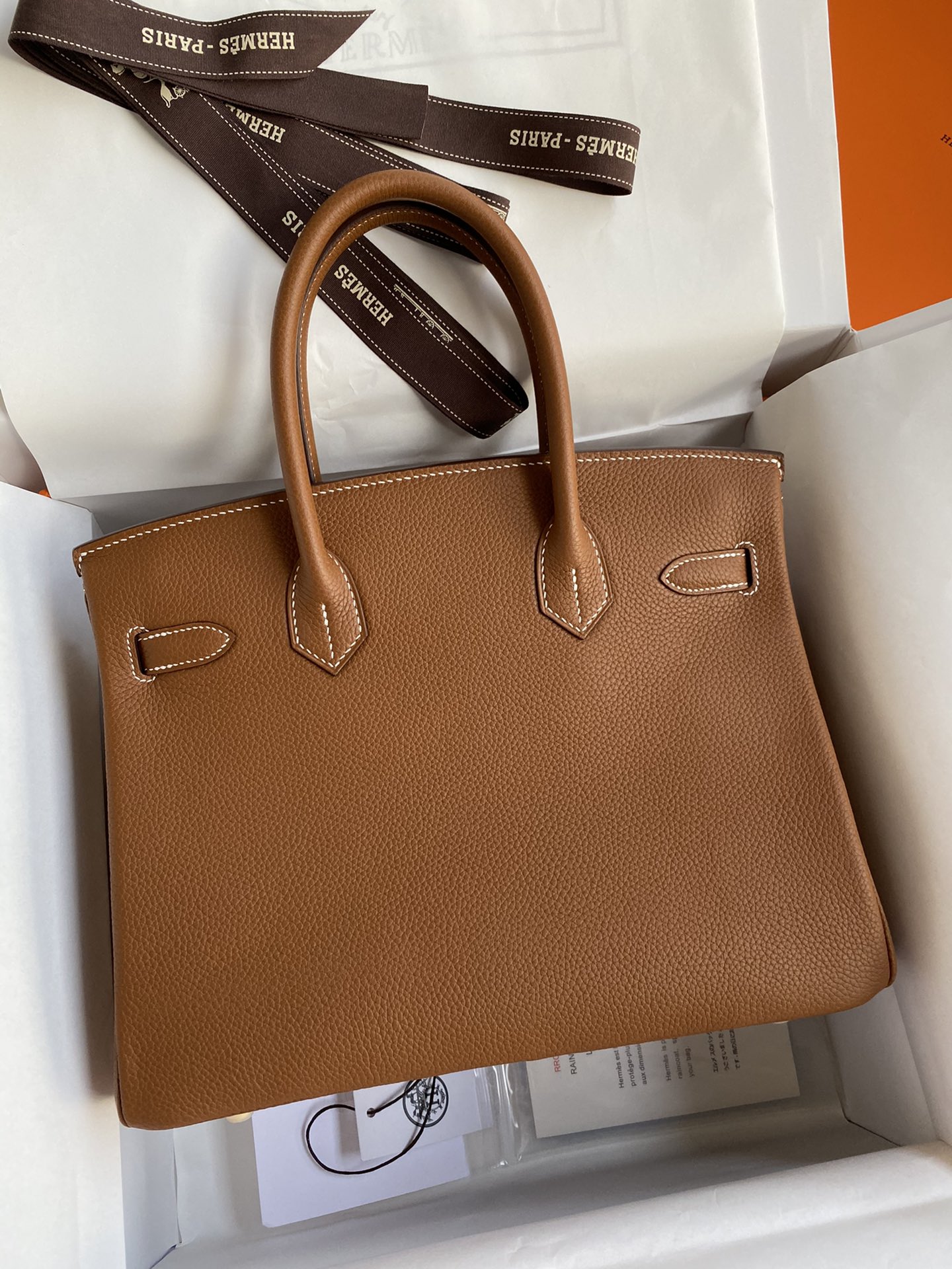 Birkin 25/30/35cm imported Togo leather gold brown gold buckle