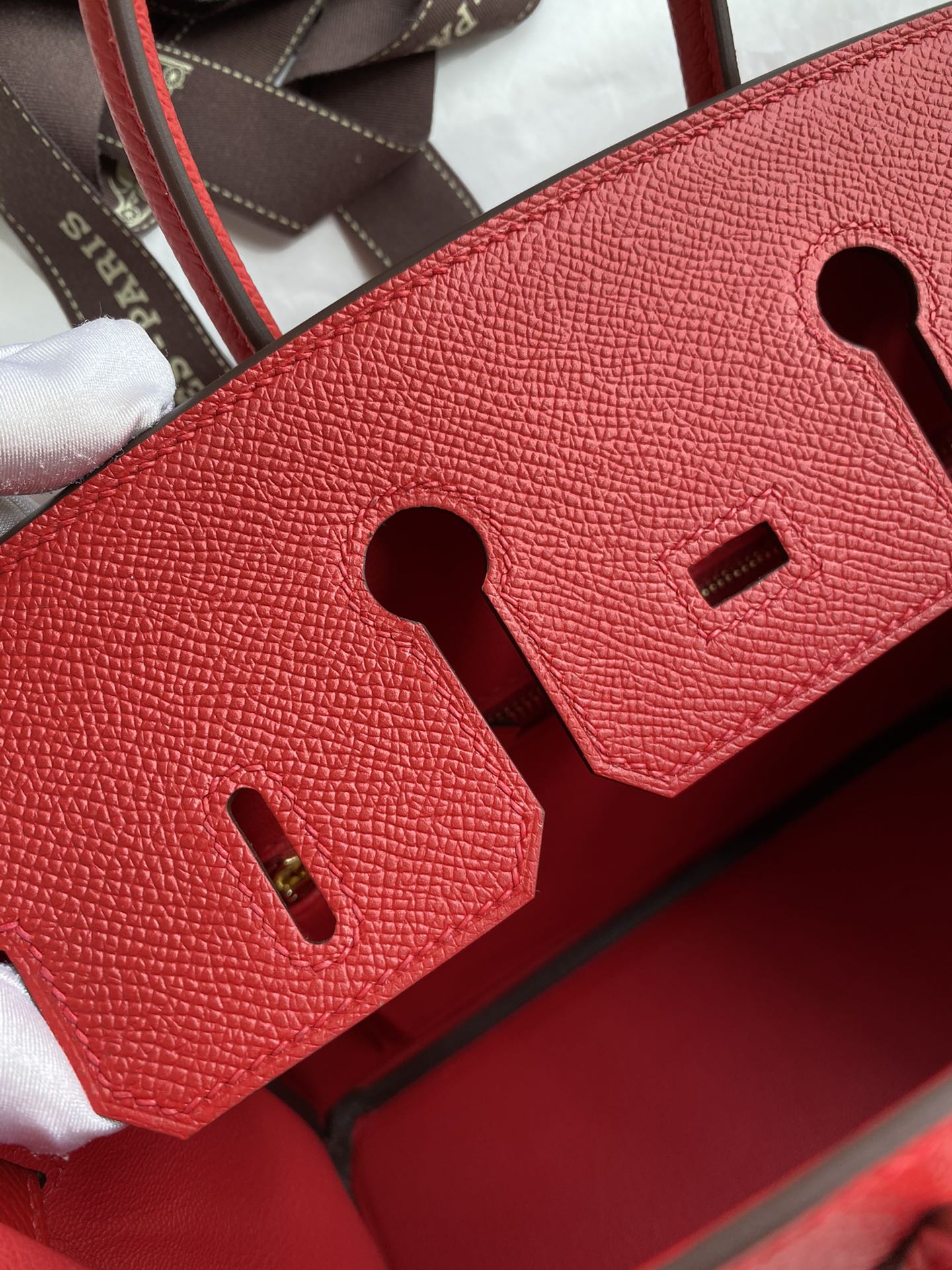 Birkin 25cm Epsom Leather National Flag Red Gold Buckle