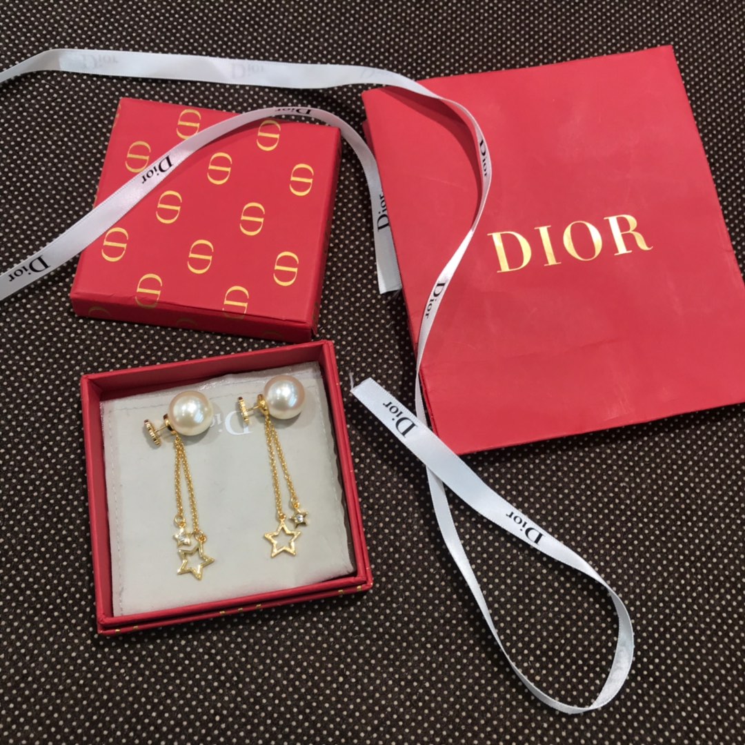 Dior stud earrings high quality original single sterling silver pins